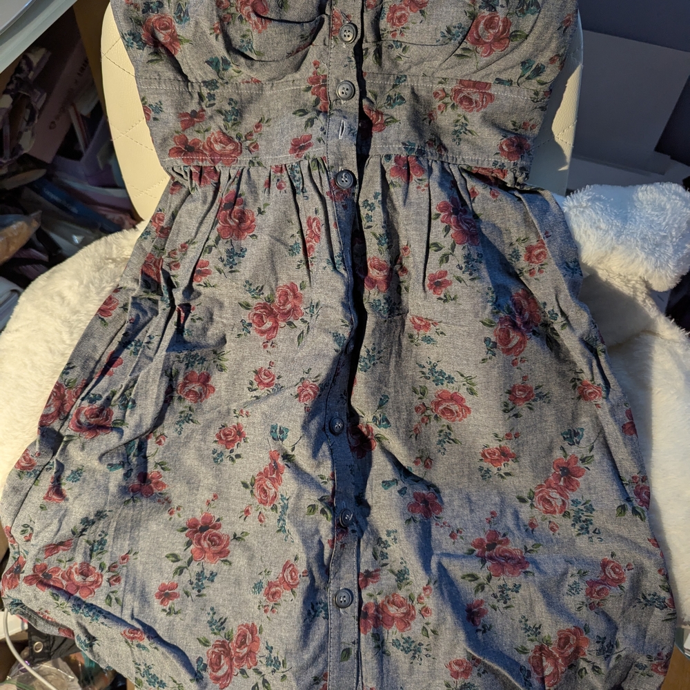 Sequin Hearts Blue Floral Dress
